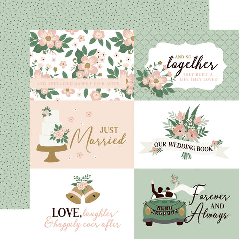 Echo Park Marry Me 6x4 Journaling Cards Patterned Paper