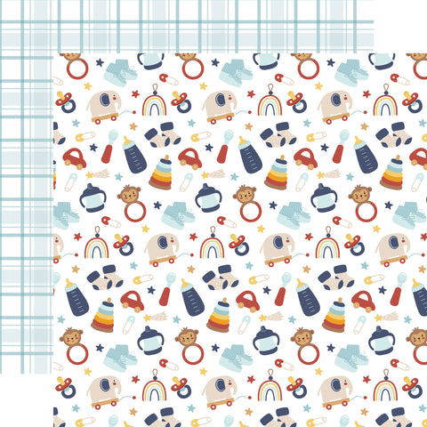 Echo Park Baby On Board It's A Boy It's A Boy Essentials 12x12 Patterned Paper