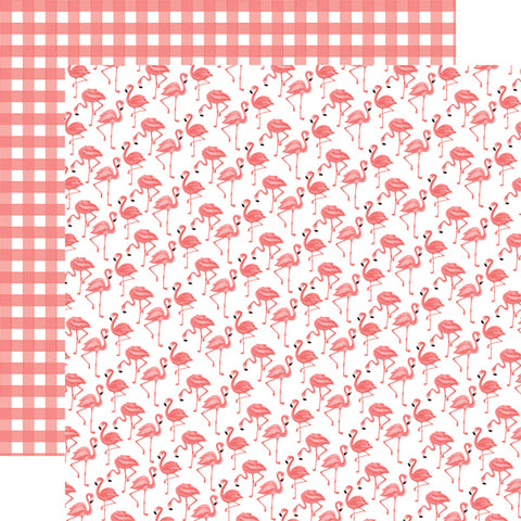 Echo Park Best Summer Ever Flamingos Patterned Paper