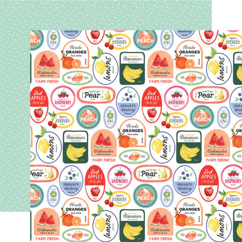 Carta Bella Fruit Stand Produce Labels 12x12 Patterned Paper