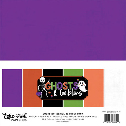 Echo Park Ghosts & Goblins Coordinating 12x12 Solids Paper Pack