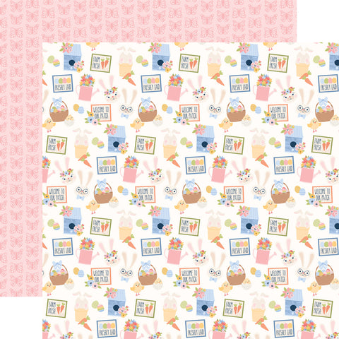 Echo Park Bunnies and Baskets - Bunnies and Baskets Patterned Paper