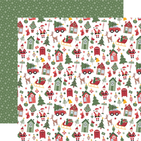 Echo Park Santa Claus Lane North Pole Patterned Paper