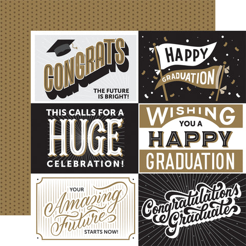 Echo Park Graduation 6x4 Journaling Cards Patterned Paper