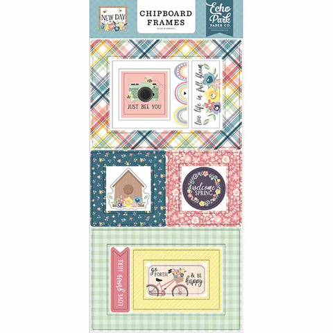 Echo Park New Day 6x13 Chipboard Frames Embellishments