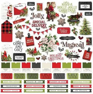 Simple Stories Simple Vintage Christmas Lodge 12x12 Cardstock Sticker Sheet