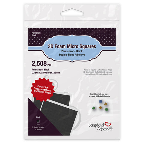 Scrapbook Adhesives 3D Foam Micro Squares - Black