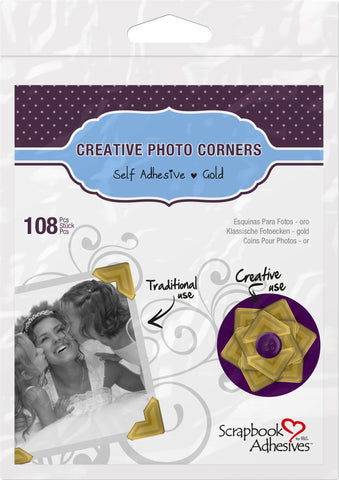 Scrapbook Adhesives Gold Self-Adhesive Scrapbook Photo Corners
