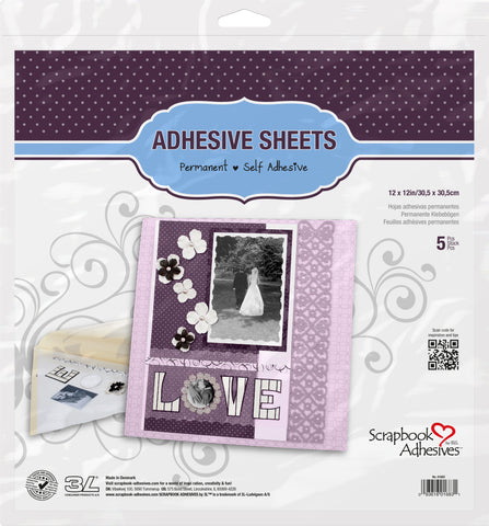 Scrapbook Adhesives 12x12 Adhesive Die Cut Sheet - 5 pack