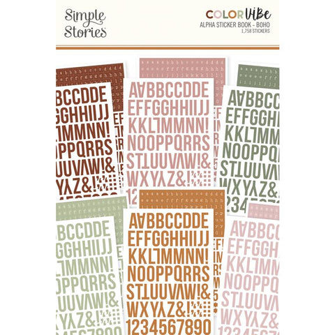 Simple Stories Color Vibe Boho - Alphabet Sticker Book