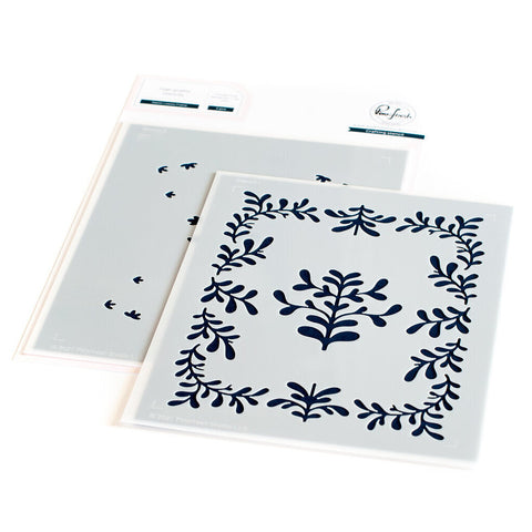 Pinkfresh Studio Sweet Leaves Frame Layering Stencils