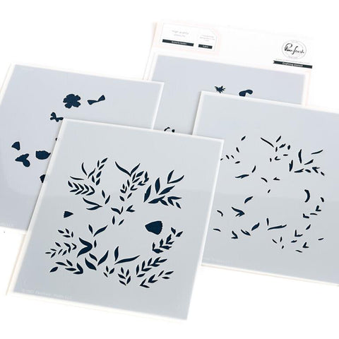 Pinkfresh Studio Butterfly Garden Stencil Set
