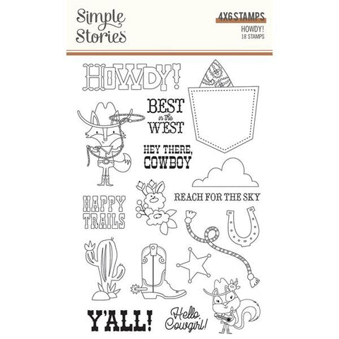 Simple Stories Howdy! Clear Acrylic Stamp Set