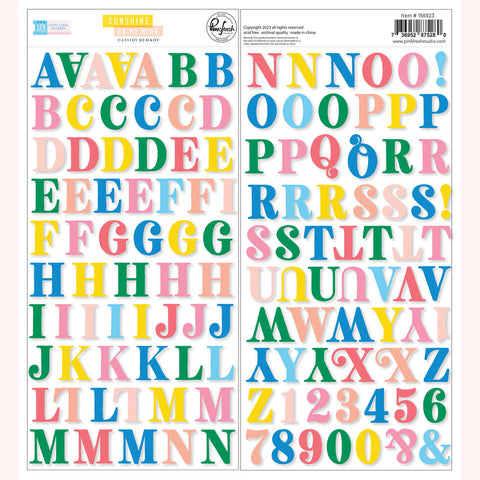 Pinkfresh Studio Sunshine On My Mind Puffy Alphabet Sticker Embellishments