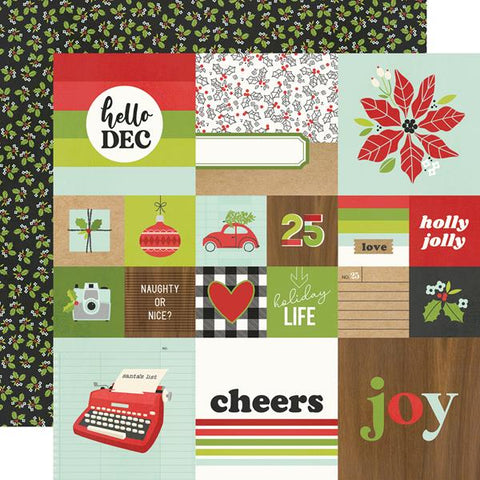 Simple Stories Make It Merry 2x2/4x4 Elements Patterned Paper