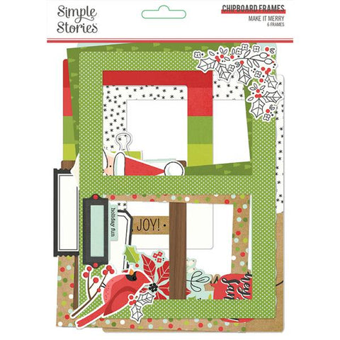 Simple Stories Make It Merry  Chipboard Frame Embellishments