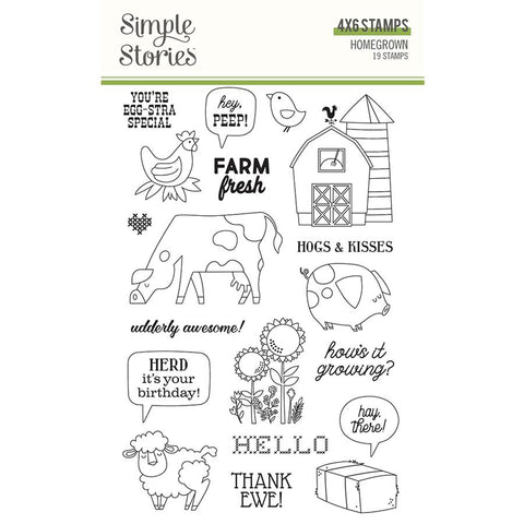 Simple Stories Homegrown Clear Acrylic Stamp Set