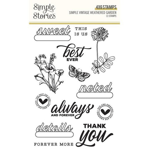 Simple Stories Simple Vintage Weathered Garden Photopolymer clear Stamps