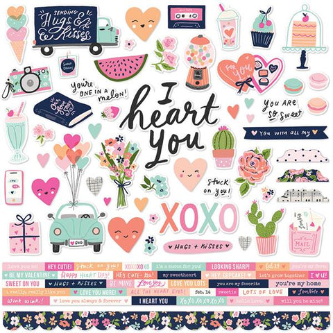 Simple Stories Happy Hearts Cardstock Sticker Sheet