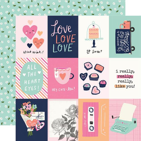 Simple Stories Happy Hearts 3x4 Elements Patterned Paper