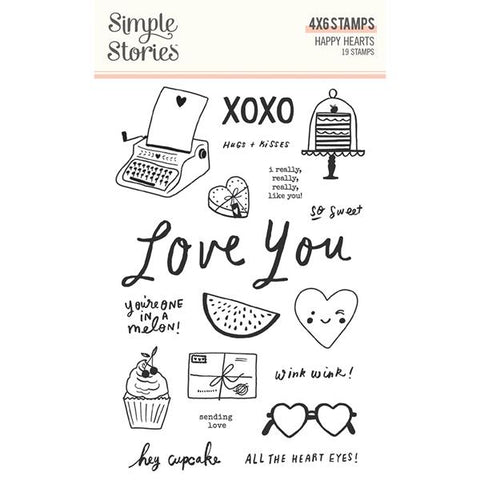 Simple Stories Happy Hearts Photopolymer Stamp Set