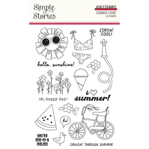 Simple Stories Summer Lovin' Clear Photopolymer Stamp Set