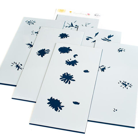 Pinkfresh Studio Chrysanthemum Stencil Set