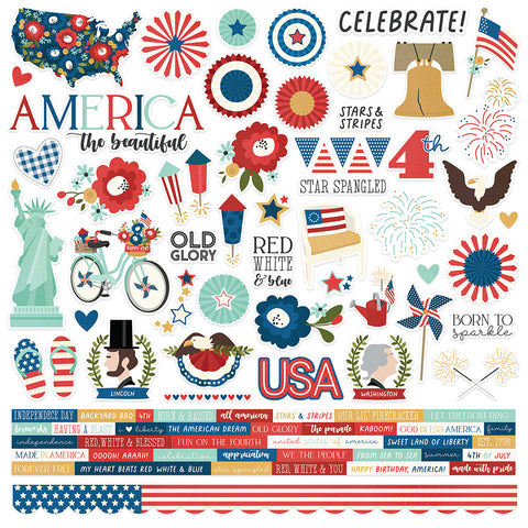 Simple Stories America the Beautiful Cardstock Sticker Sheet