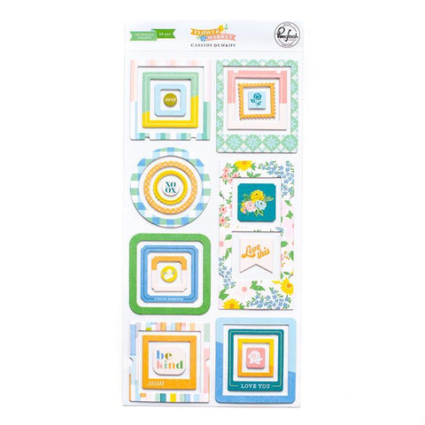 Pinkfresh Studio Flower Market Chipboard Frame Embellishments