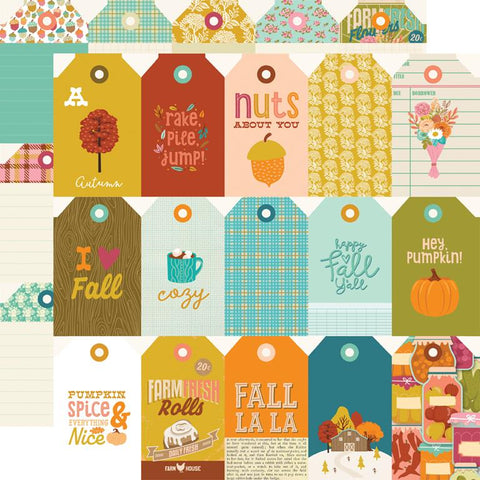 Simple Stories Harvest Market Tags Patterned Paper