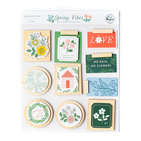 Pinkfresh Studio Spring Vibes Wood Accent Sticker Embellishments
