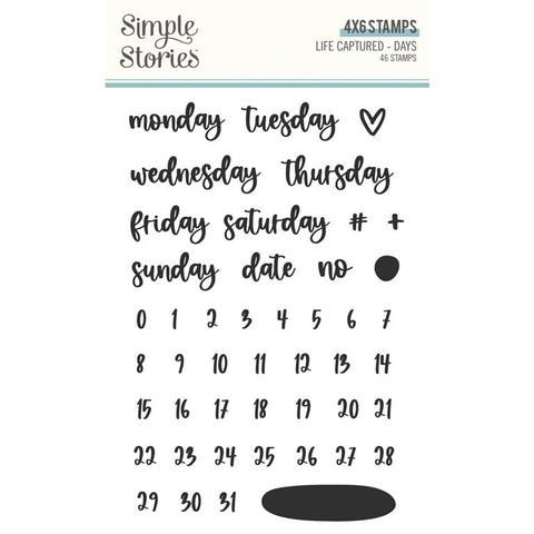Simple Stories Life Captured Days Photopolymer Clear Stamp Set