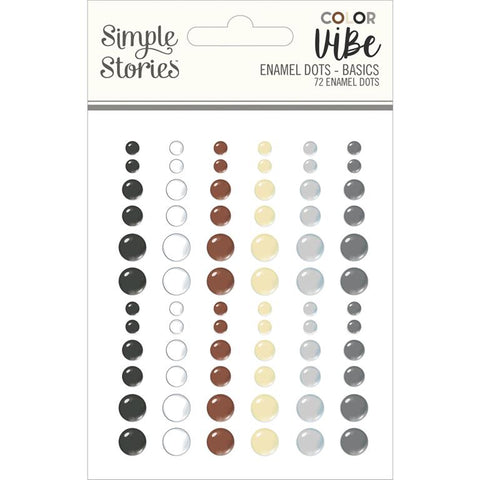 Simple Stories Color Vibe Basics - Enamel Dot Embellishments