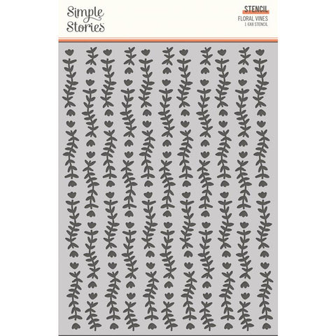 Simple Stories My Story Floral Vines Stencil