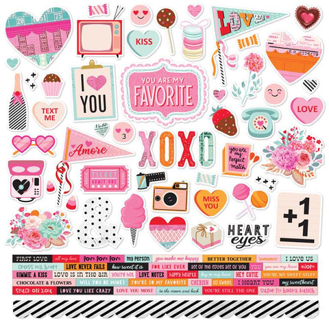 Made with Love 12x12 Cardstock Scrapbooking Stickers