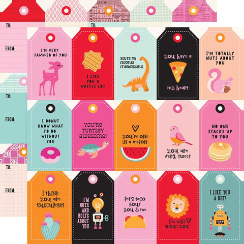 Simple Stories Heart Eyes Tags Patterned Paper