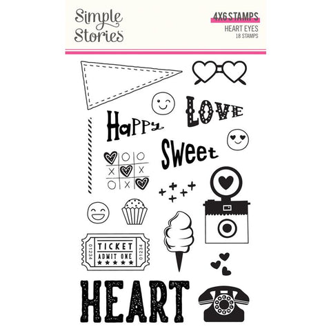Simple Stories Heart Eyes Photopolymer Clear Stamp Set