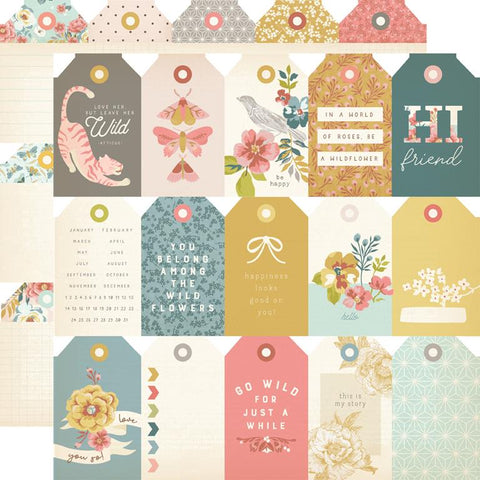 Simple Stories Wildflower Tag Elements Patterned Paper