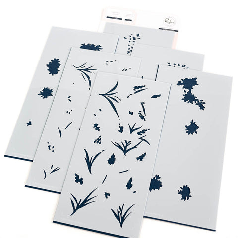 Pinkfresh Studio Tuberose Stencil Set