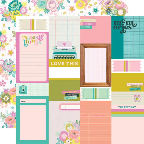 Simple Stories Flea Market Journal Elements Patterned Paper