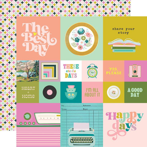 Simple Stories Flea Market 2x2 / 4x4 Elements Patterned Paper