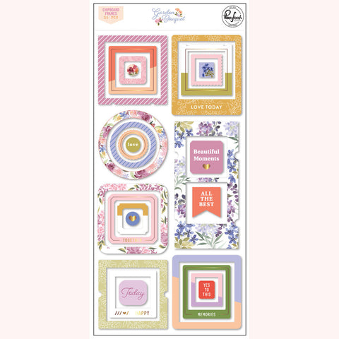 Pinkfresh Studio Garden Bouquet Chipboard Frame Embellishments
