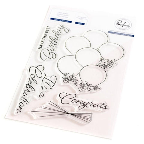 Pinkfresh Studio Ribbon & Balloons Stamp Set