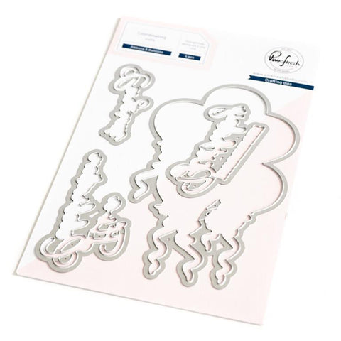Pinkfresh Studio Ribbon & Balloons Die Set
