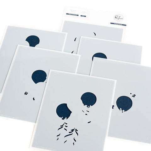 Pinkfresh Studio Ribbon & Balloons Stencil Set