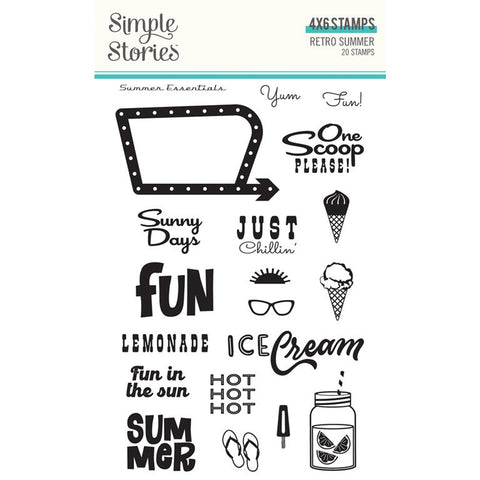 Simple Stories Retro Summer Photopolymer Clear Stamp Set
