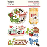 Simple Stories Simple Vintage Berry Fields Layered Chipboard Embellishments