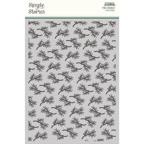 Simple Stories Trail Mix Pine Branch 6x8 Stencil