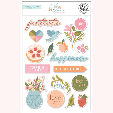 Pinkfresh Studio Lovely Blooms Puffy Sticker Embellishments