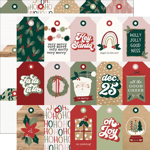 Simple Stories Boho Christmas Tag Elements Patterned Paper